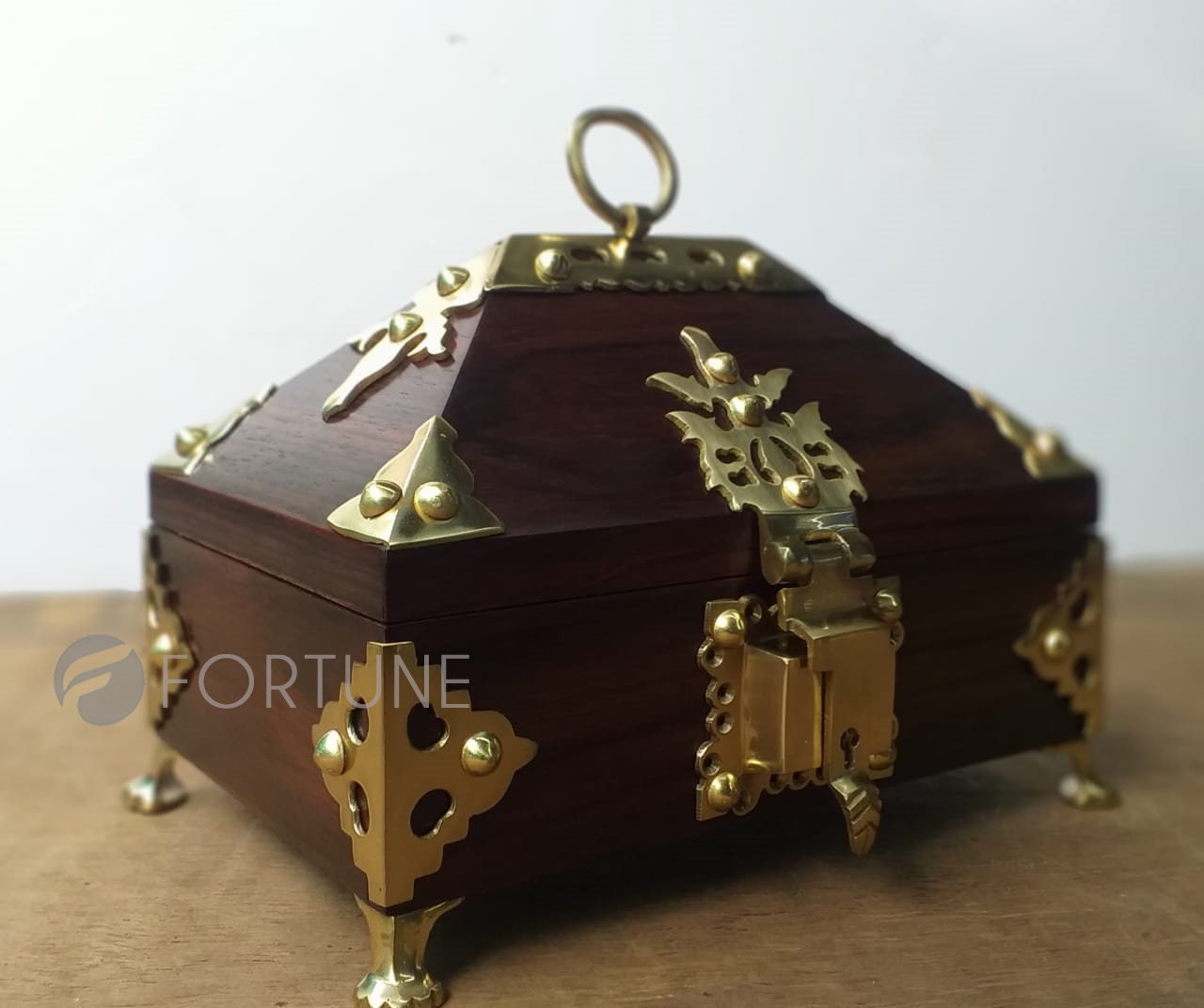 Wooden Jewel Box / Kerala Wooden Handmade with amazing brass work/ Kerala traditional box Nettoor pett, Jewel Box Keralai