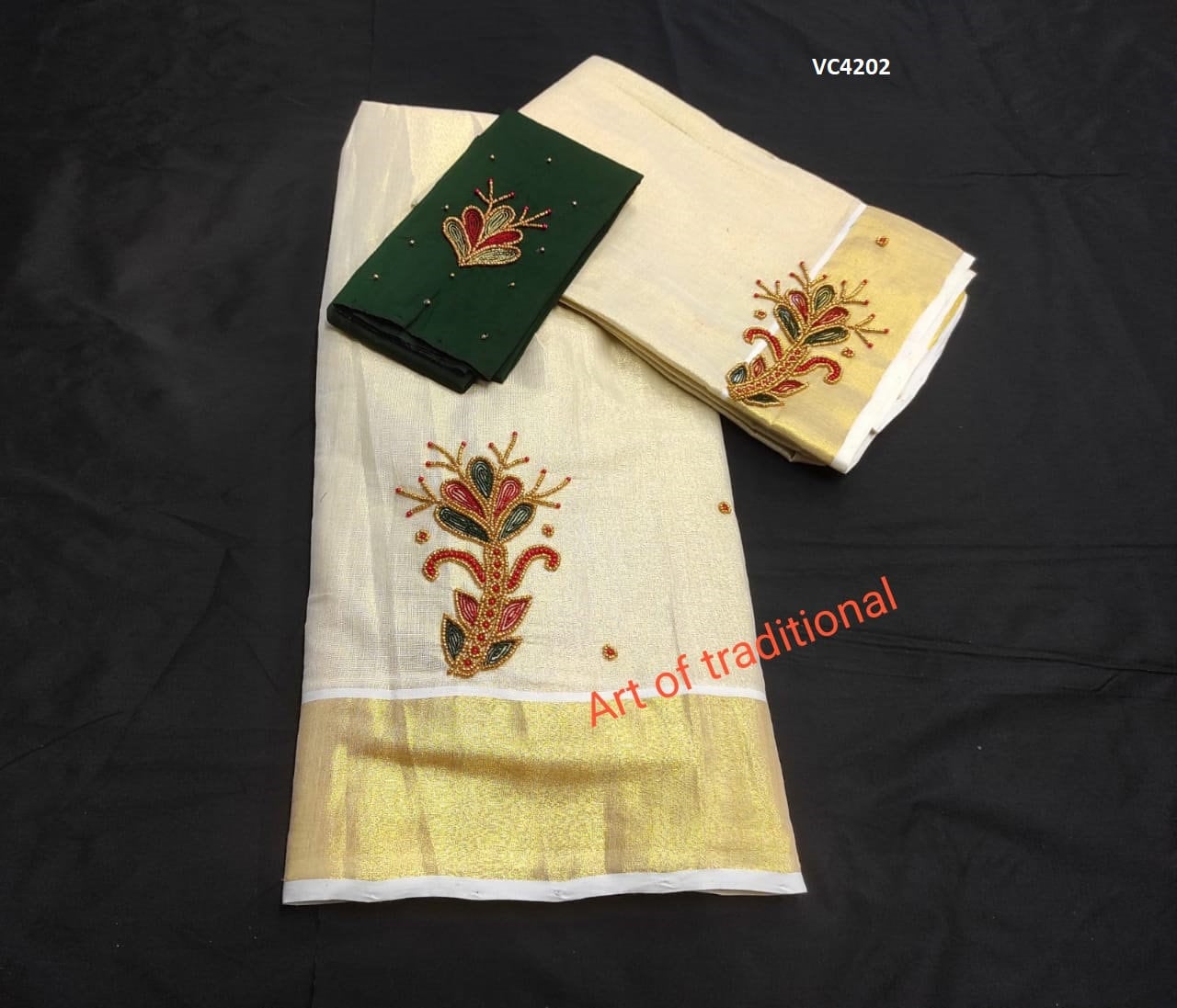 Kerala Golden Tissue davani set aariwork, Blouse Stitched or Material, Girls clothing, Women Lehenga, Onam, Vishu, Birthday, Marriage wear