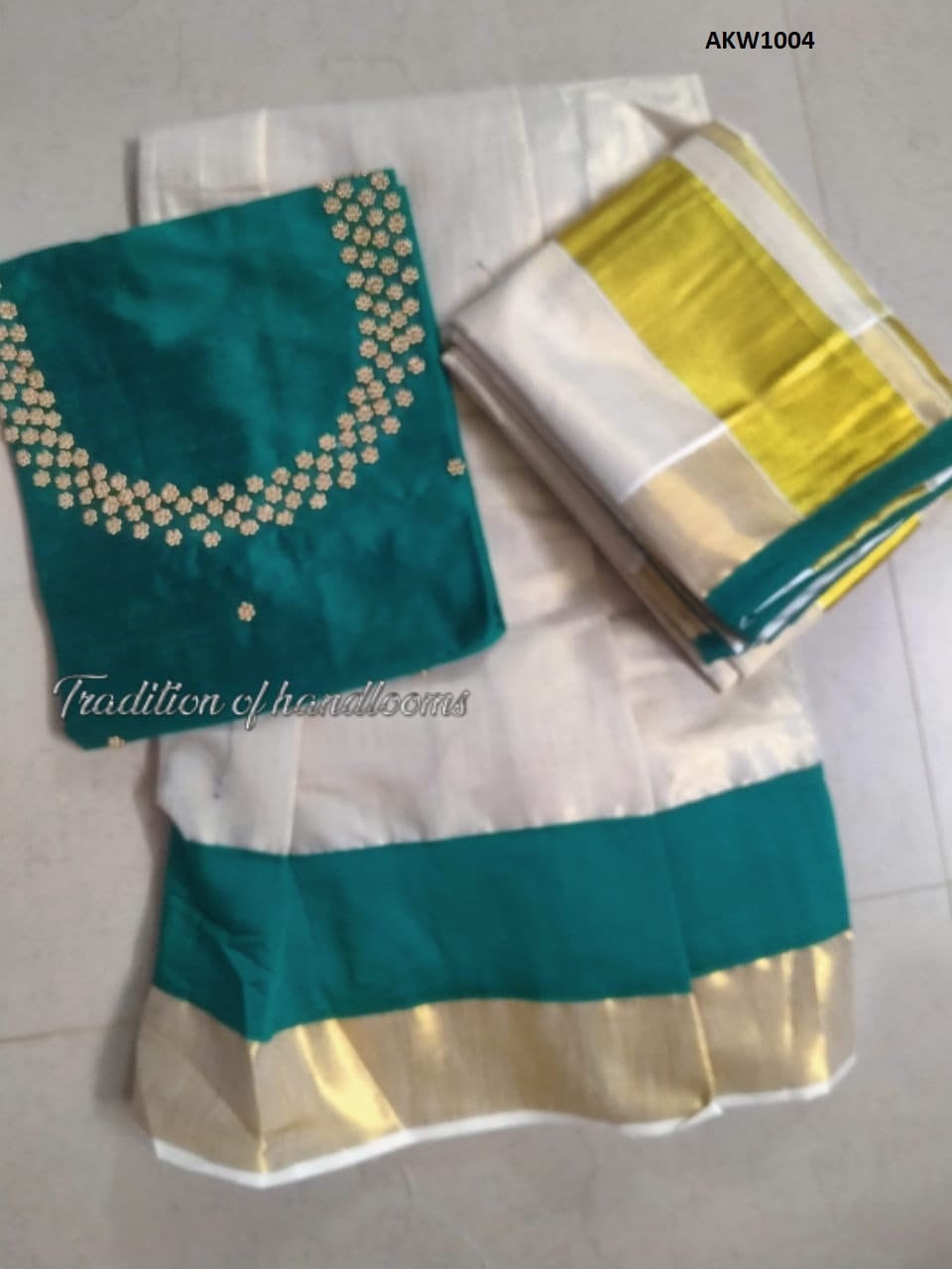 Kerala Golden Tissue Hand worked Davani Material, Skirt stitched and Blouse material / Stitched Blouse, Onam, Vishu Wear, Dhavani, Lehanka