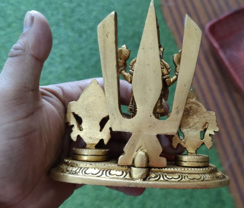 Brass Tirupati Balaji with Shank Chakra, 6 inch Height, Venkateshwara Idol, Lord Vishnu Idol for Temple, Home