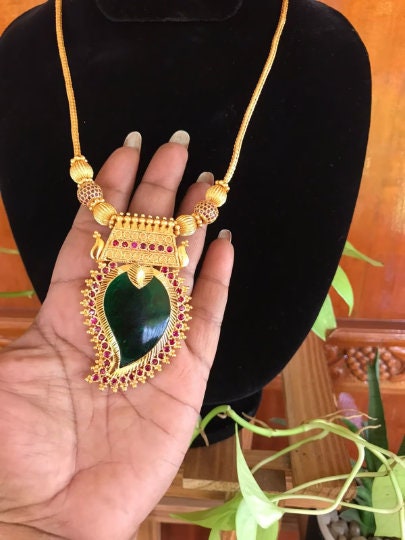 Locket Gold Plated Palakka Mala Online Gold Plated Chain With