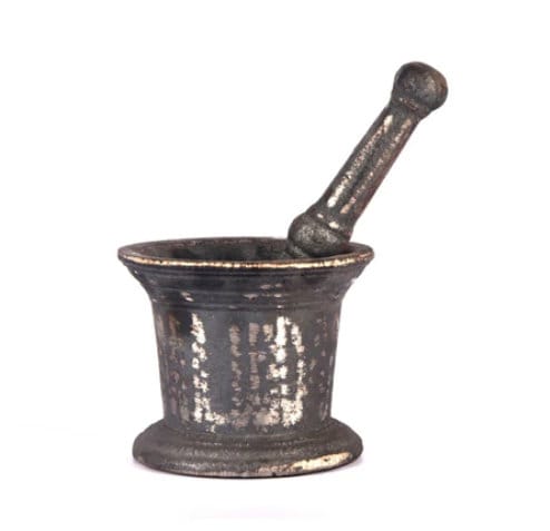 Pure Cast Iron Mortar Pestle Set, Mashing Herbs,Silbatta ,Spice, Medicine Grinder Masher, Okhli ,Musal ,Khalbatta Ideal for Hand Grinder