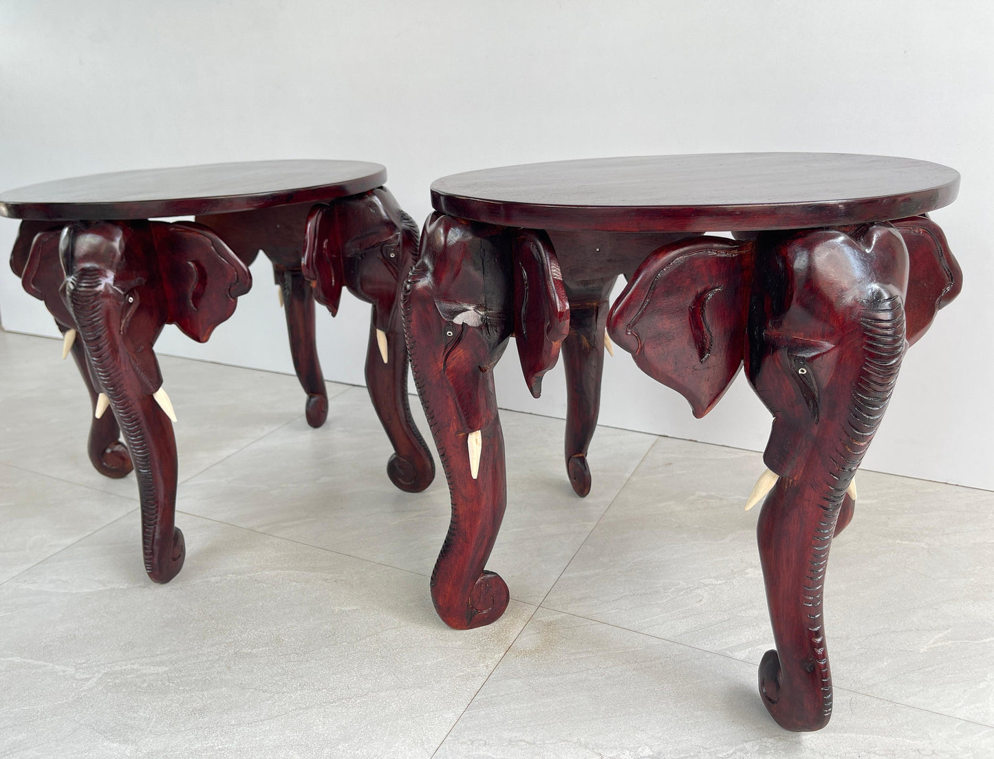 Handmade Elephant Head Legs Teapoy, home and office Table,Handmade Elephant Head Flower Pot Stand, Handicraft,Home decor