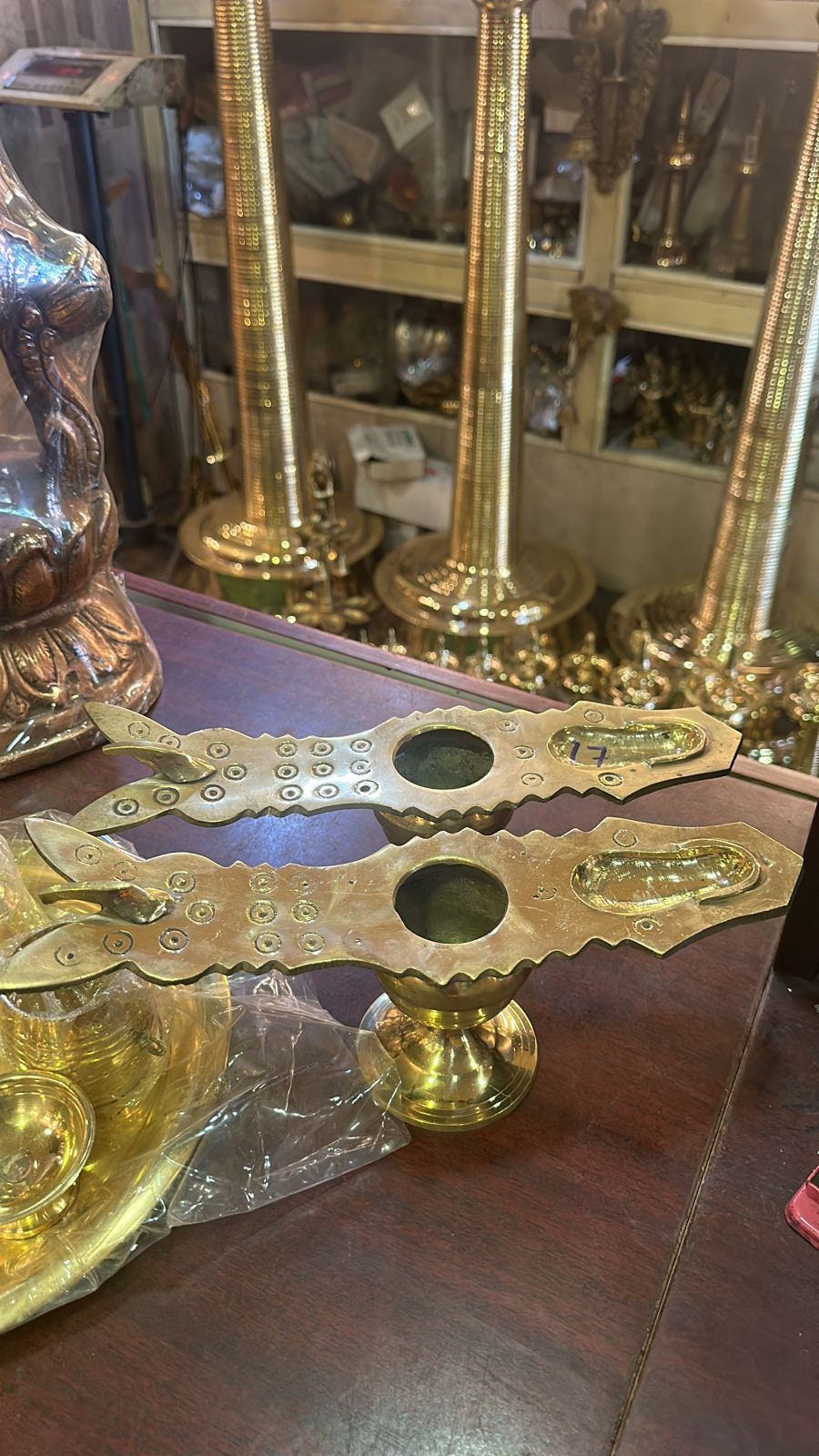 Kerala Changalavatta Lamp, Astamangala Vilakku, Traditional Bronze Oil Lamp,