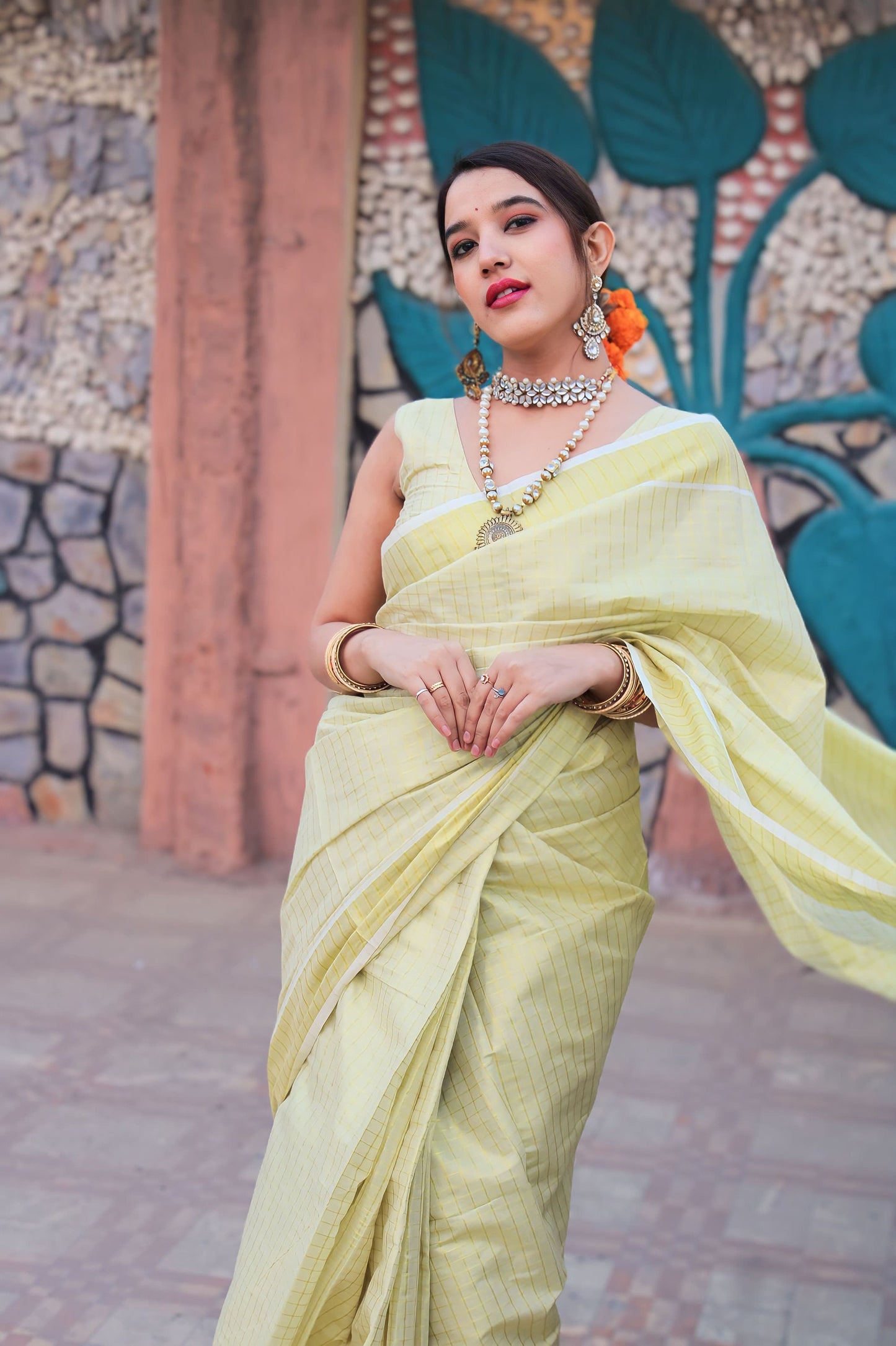 Kerala Micro check golden tissue saree handloom shade tissue 6.25 mtr, Kerala Saree, Vishu saree,Onam Saree ,Part wear, Handmade designs