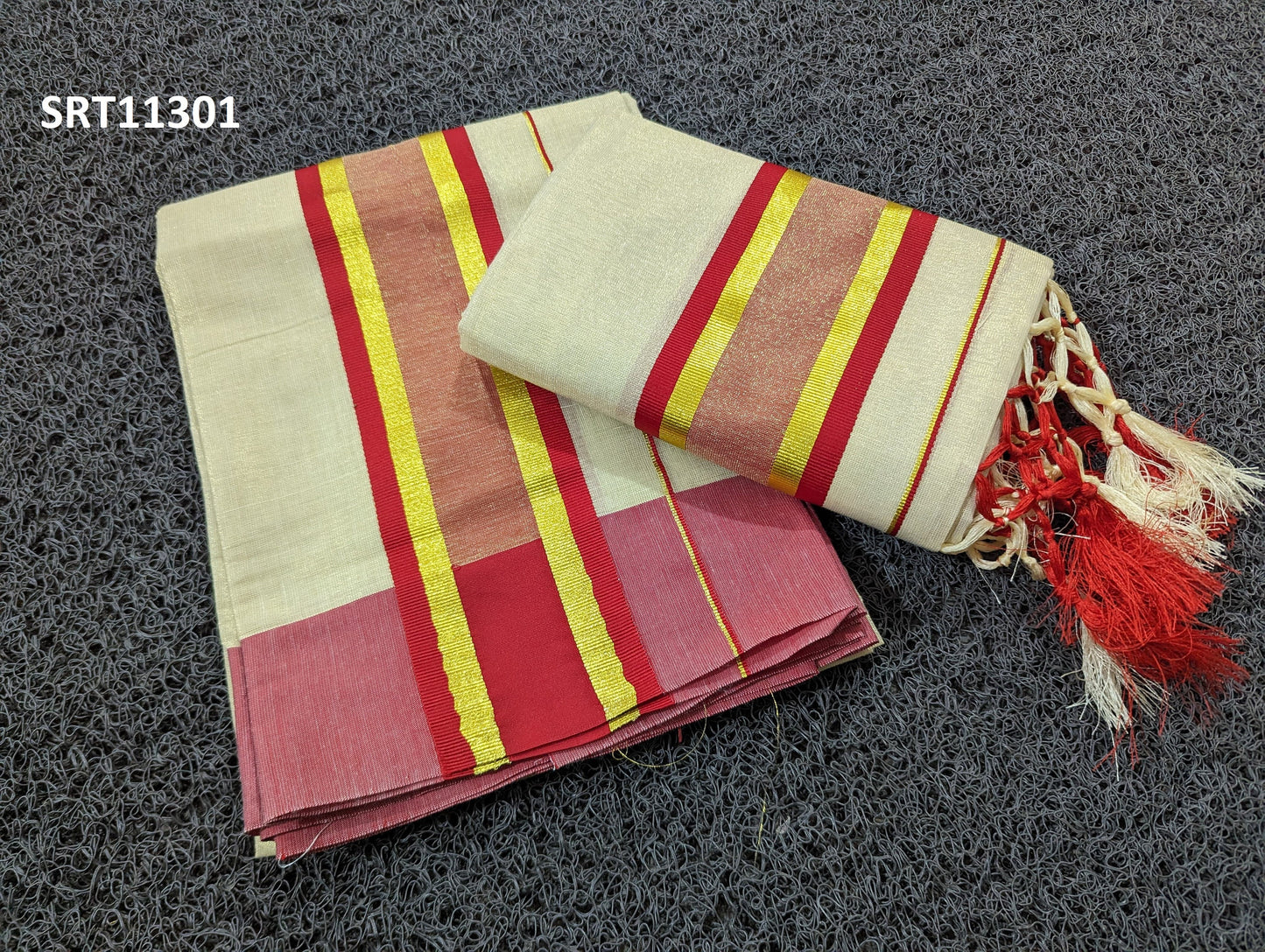 Kerala Special Golden Tissue Fancy Set Mundu 2.80 mtrs,Tissue Set Mundu,Beautiful Kerala Designs,Vishu,Onam,Pooja,Traditional,Festival.