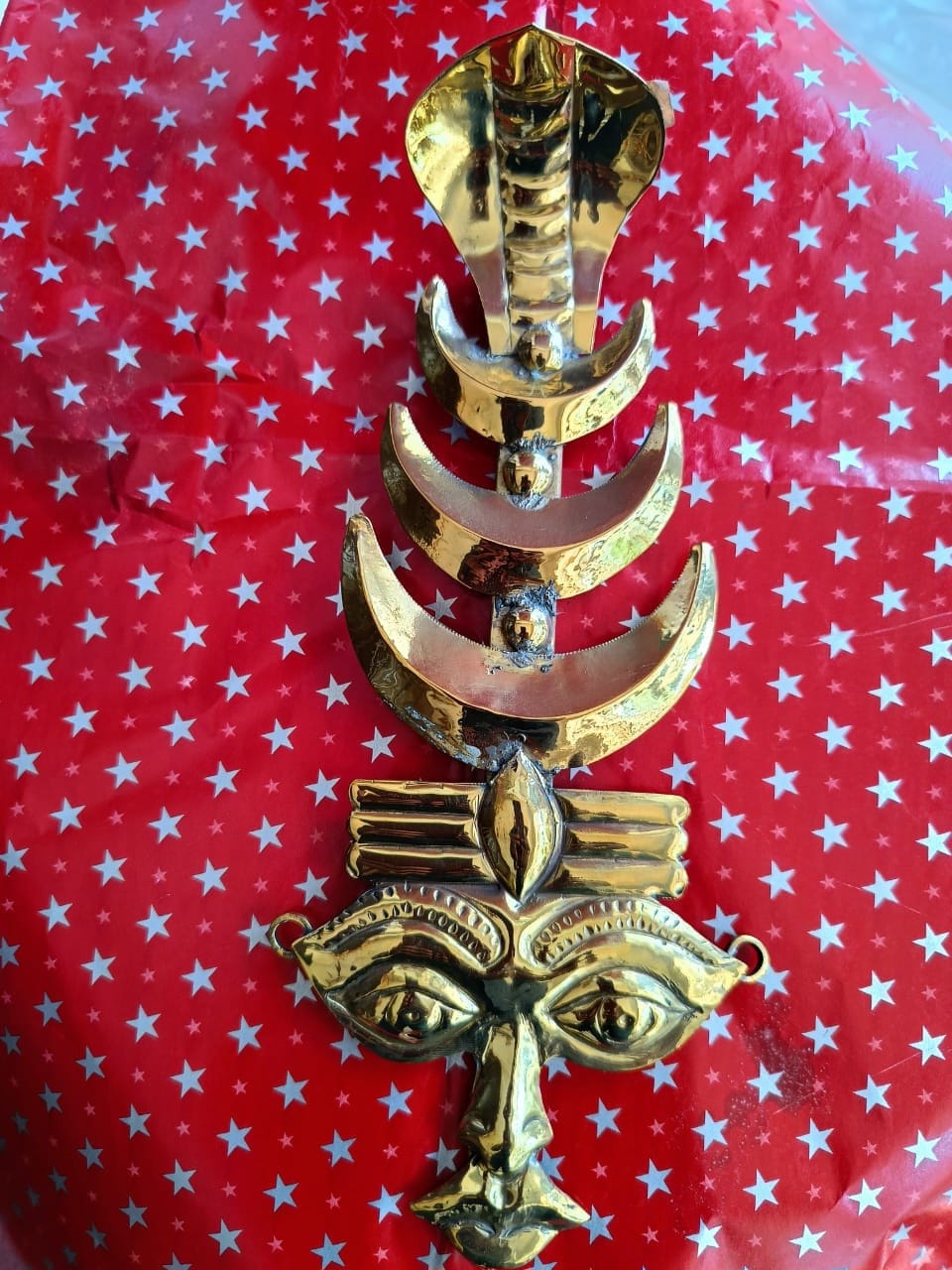 Brass Shiva Trinetra Third Eye Tripund Shape, Mahakal,Home Temple Pooja room,Decor Gift,Brass Siva Idol, Brass Sculpture, Home Decor Statue