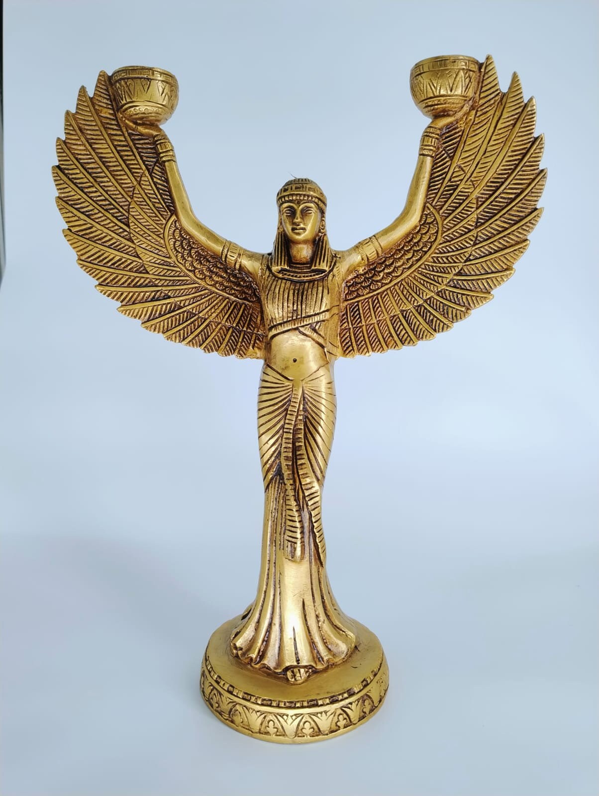 Isis Goddess Candle Stand Brass Statue, Egyptian goddess, Height - 12 inches, Weight - 2 KG