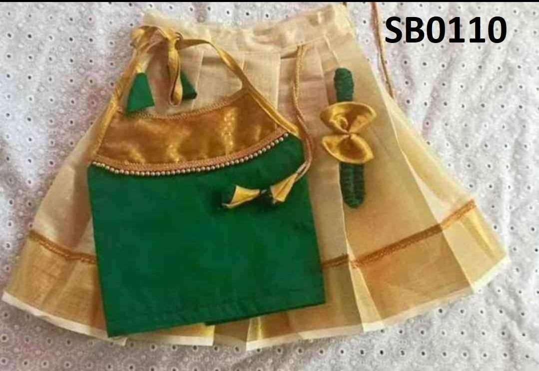 Kerala New born baby's,Kids,Girls Onam wears,age 1 - 15 years wear,Kerala Pattu Pavada,Traditional wear,Onam Collections,Skirt Blouse set
