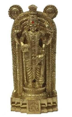 Guruvayoorappan Idol in Brass uruli -14 cm, Lord Vishnu with 4 hands, Home Decor, Vintage Style Wall Decor, Kerala Traditional Home Decor