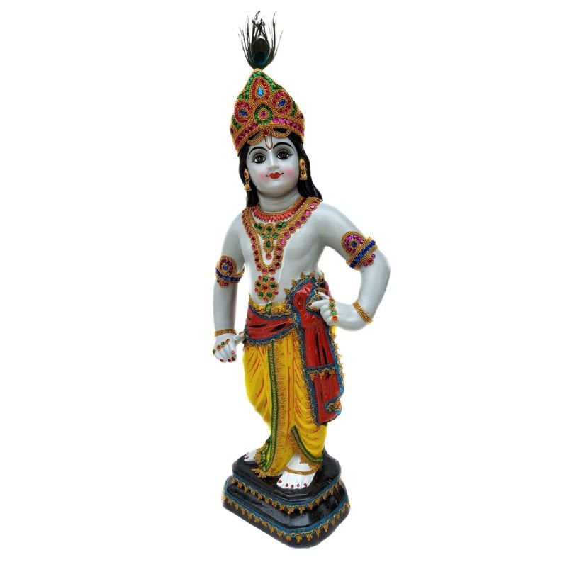 Lord Sree Krishna Idol in Fibre, Krishna Murti, Home Decor, Vishu, Onam, Vintage Style Wall Decor, Height 86 CM